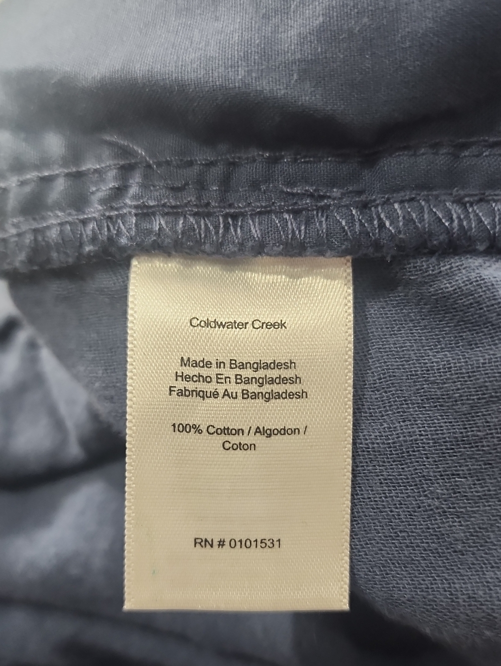 Coldwater Creek Gauze Pull On Pant Blue 30" Inseam New With Pockets - Picture 9 of 9